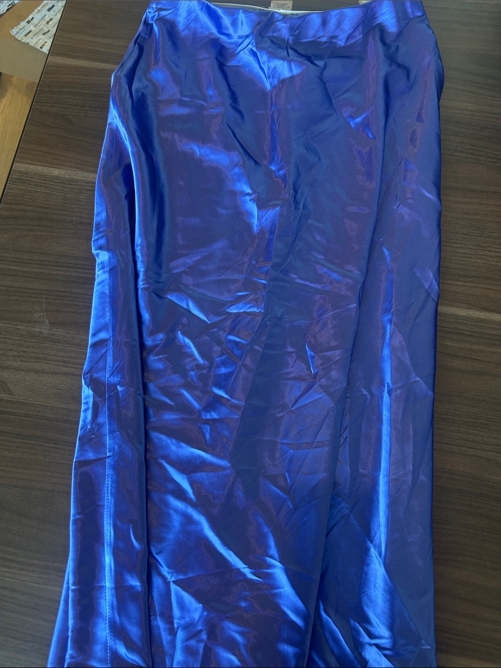 Sans Souci Shiny Electric Blue Midi Skirt